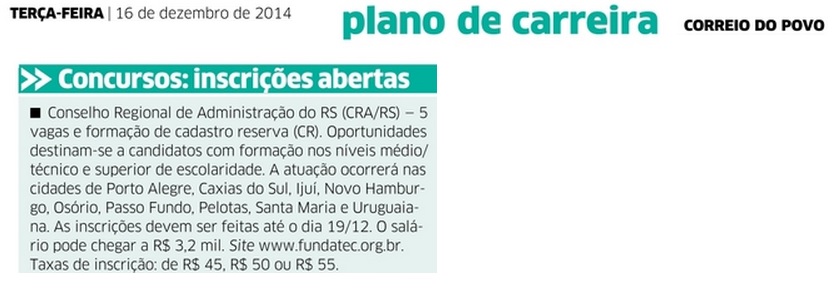 Concurso Público do CRA-RS